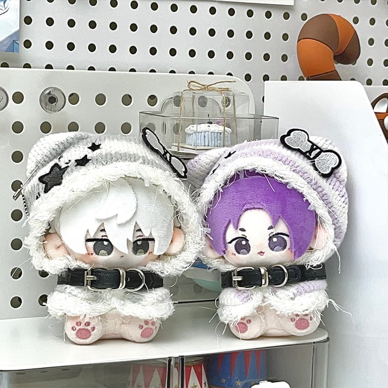 【10cm】 ぬいぐるみ服 ふわもこリボン付きねこ耳フード