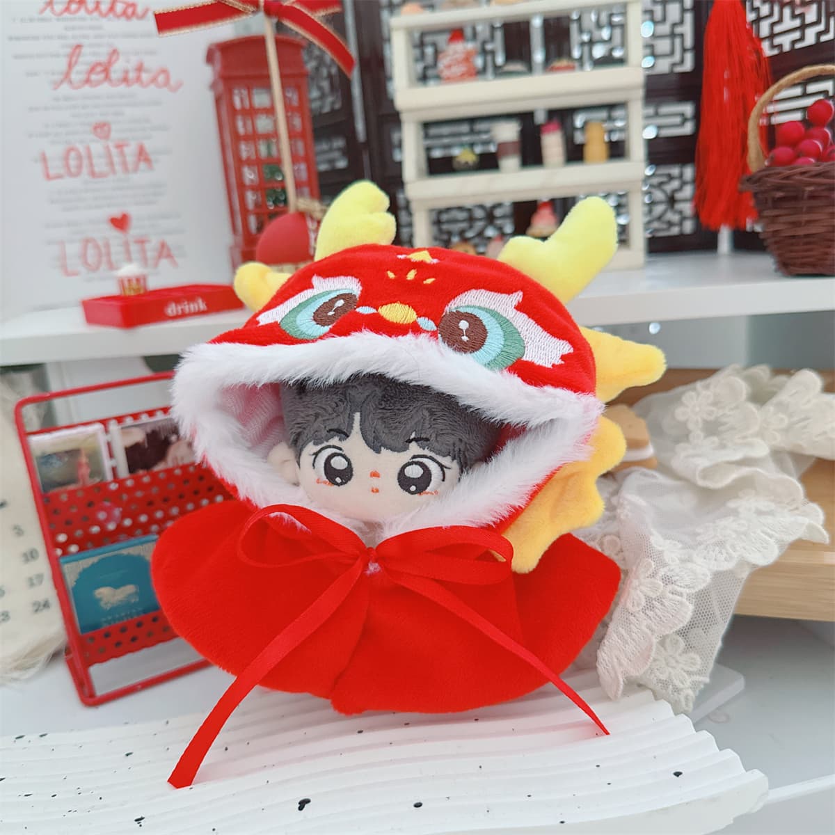 【15cm】ぬいぐるみ服 中華風新年コスチューム