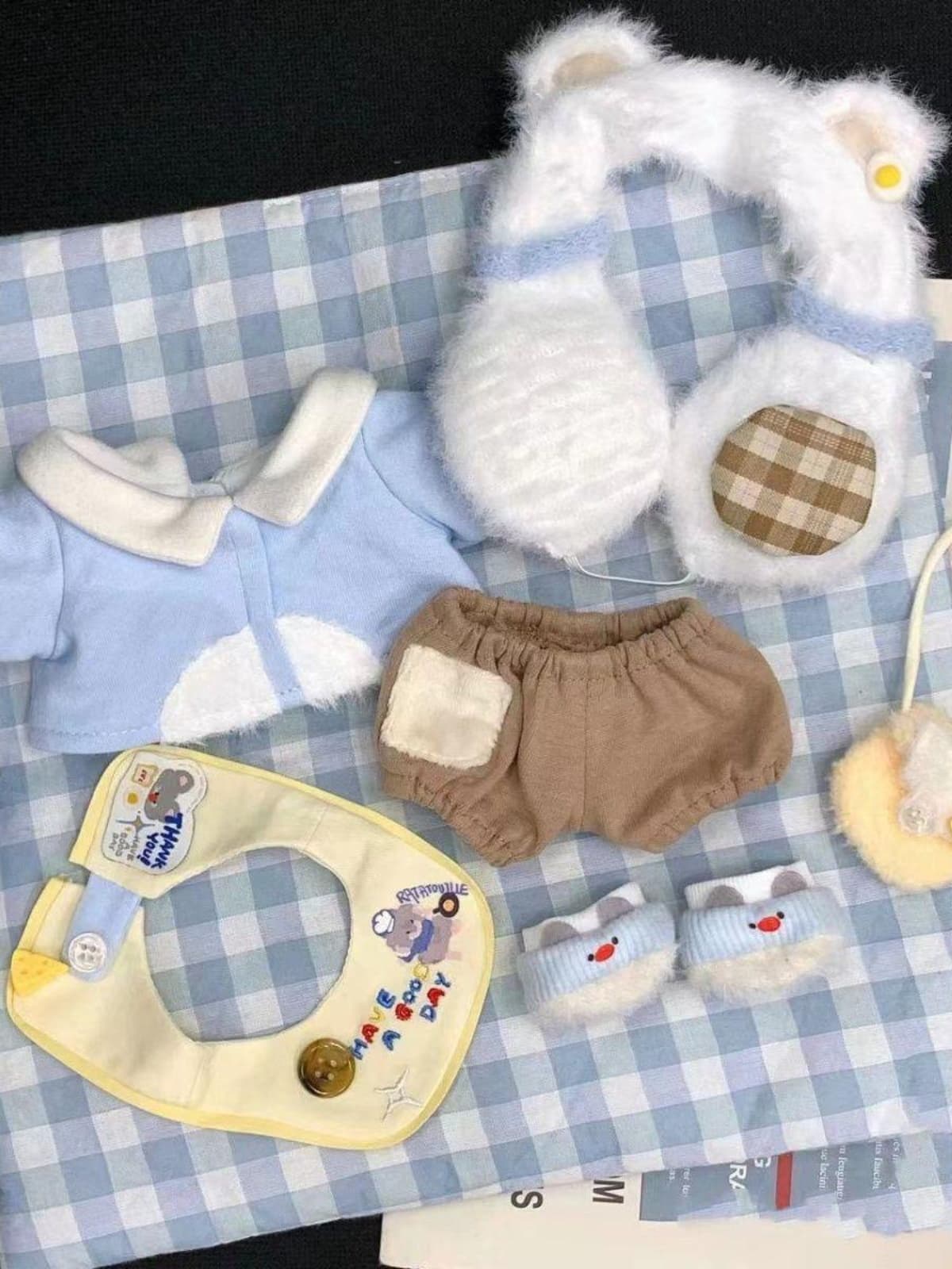 【10cm・20cm】ぬいぐるみ服 くま耳当て付コート