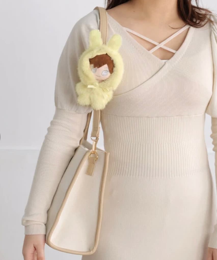 【10cm】ぬいぐるみ服 うさぎ耳ミニポーチ付きぬいぐるみ服