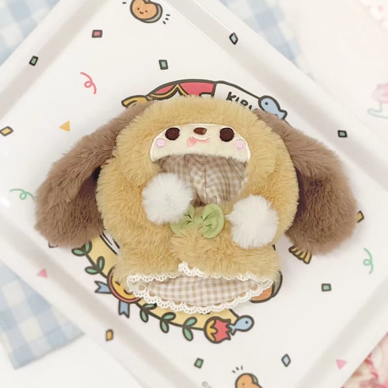 【10cm/20cm】ぬいぐるみ服 もこふわ動物ポンチョ
