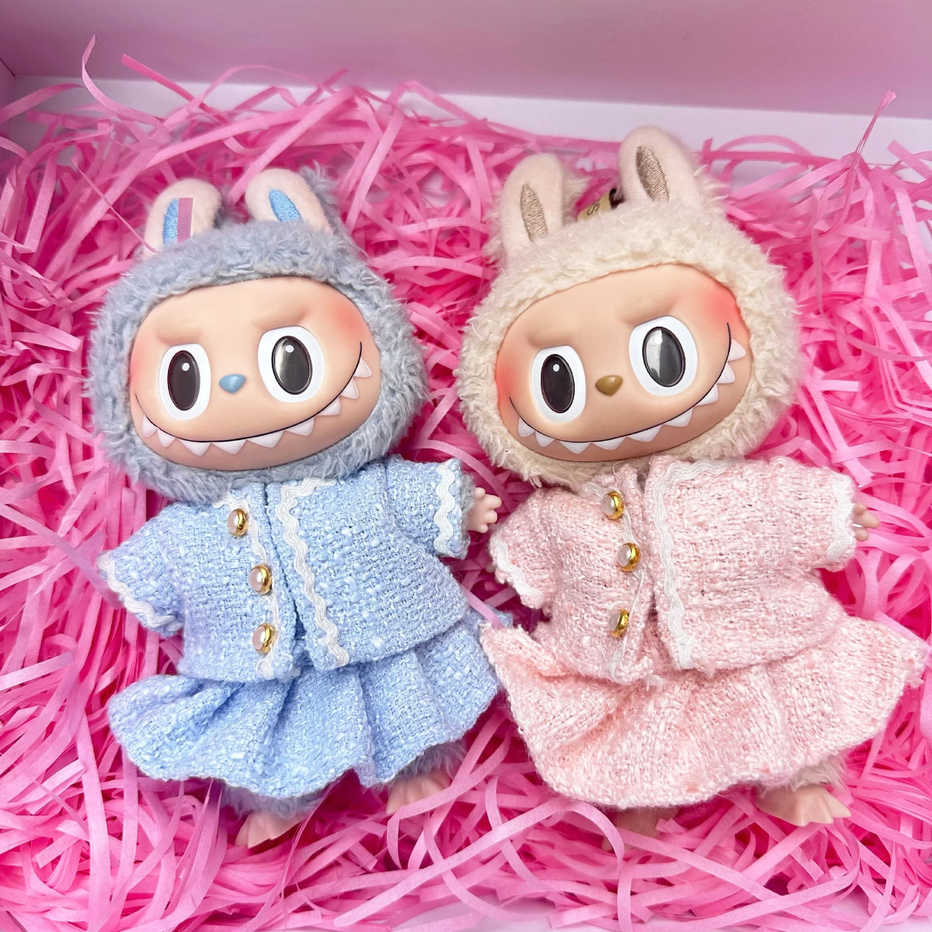 【15cm】ぬいぐるみ服 ツイード調セットアップ