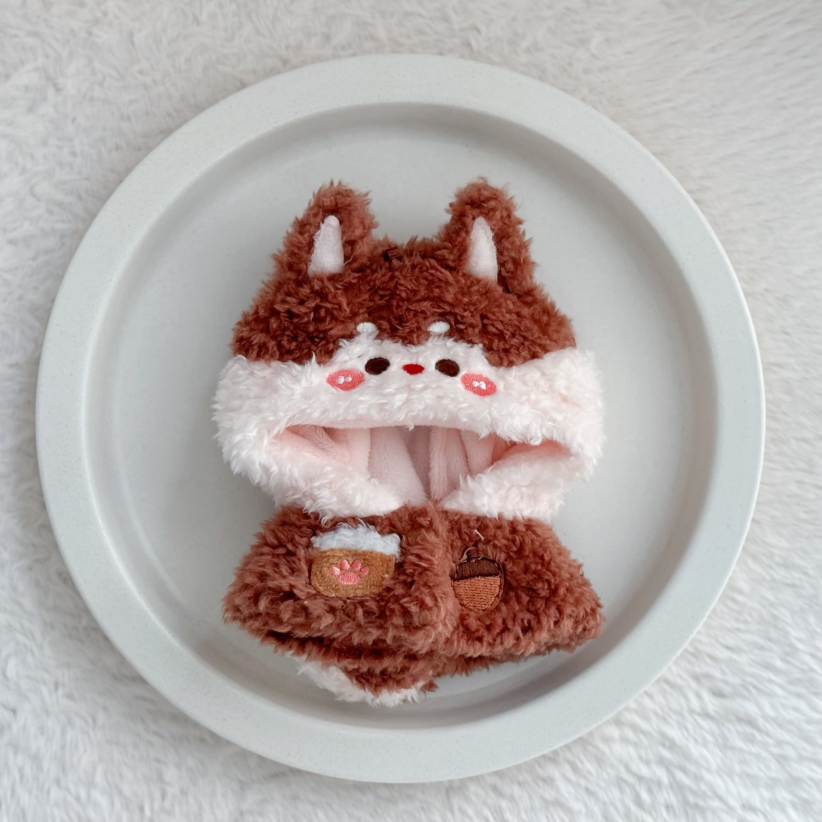 【10cm】 ぬいぐるみ服 もこもこ動物なりきりずきん