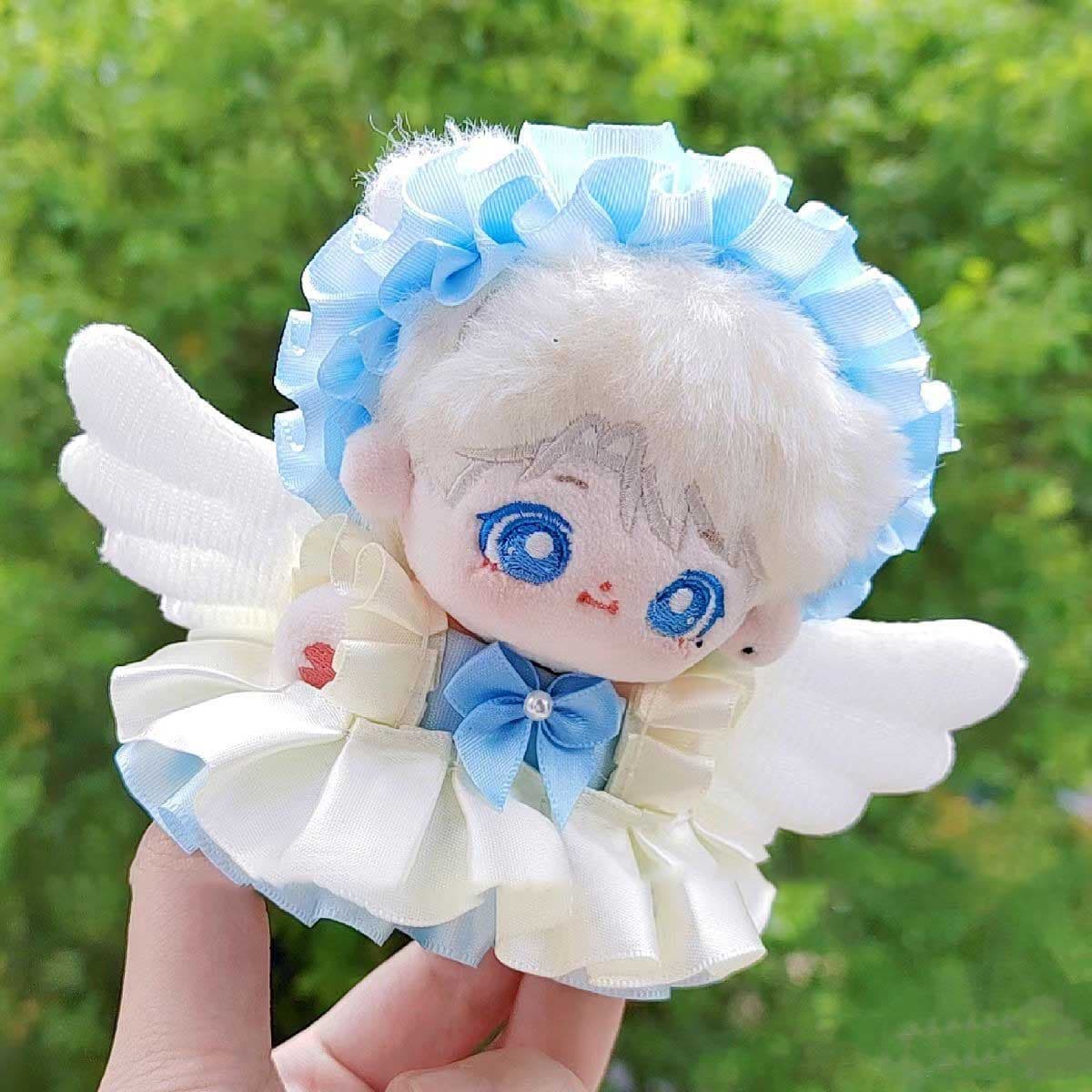 【10cm】 ぬいぐるみ服 ふんわりフリルの天使ドレス