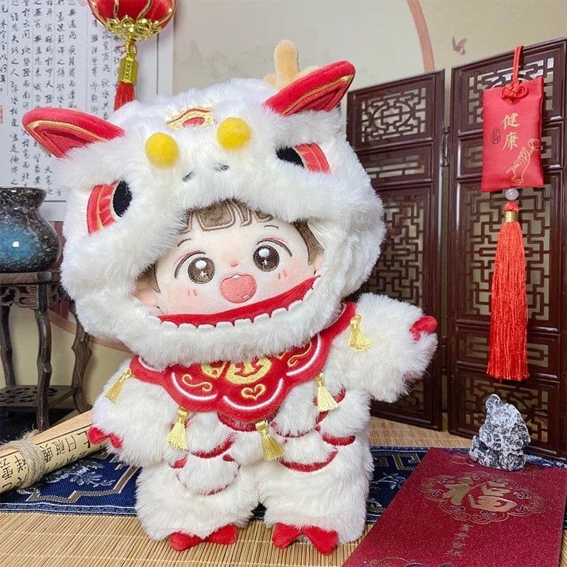 【20cm】ぬいぐるみ服 中華風獅子舞パーカー
