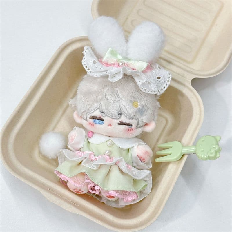 【10cm】ぬいぐるみ服 うさ耳レースワンピースセット