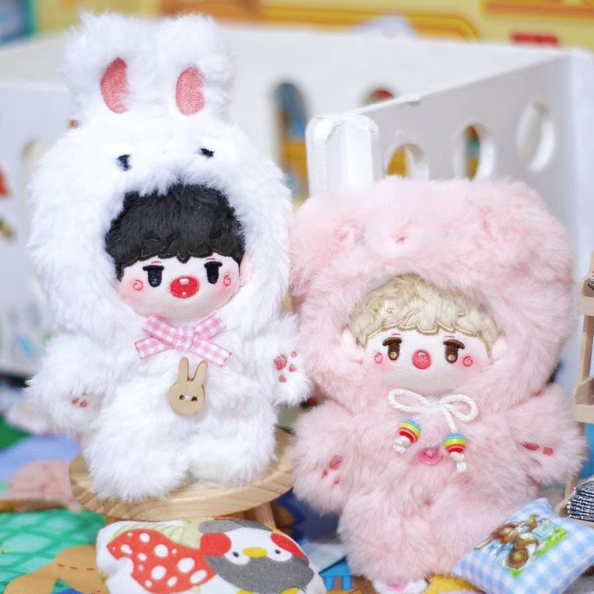 【10cm】ぬいぐるみ服 ふわもこアニマルシリーズ ペンギン・うさぎ・ブタ