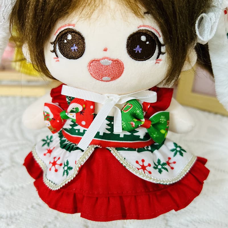 【20cm】ぬいぐるみ服 クリスマスメイド風ワンピース