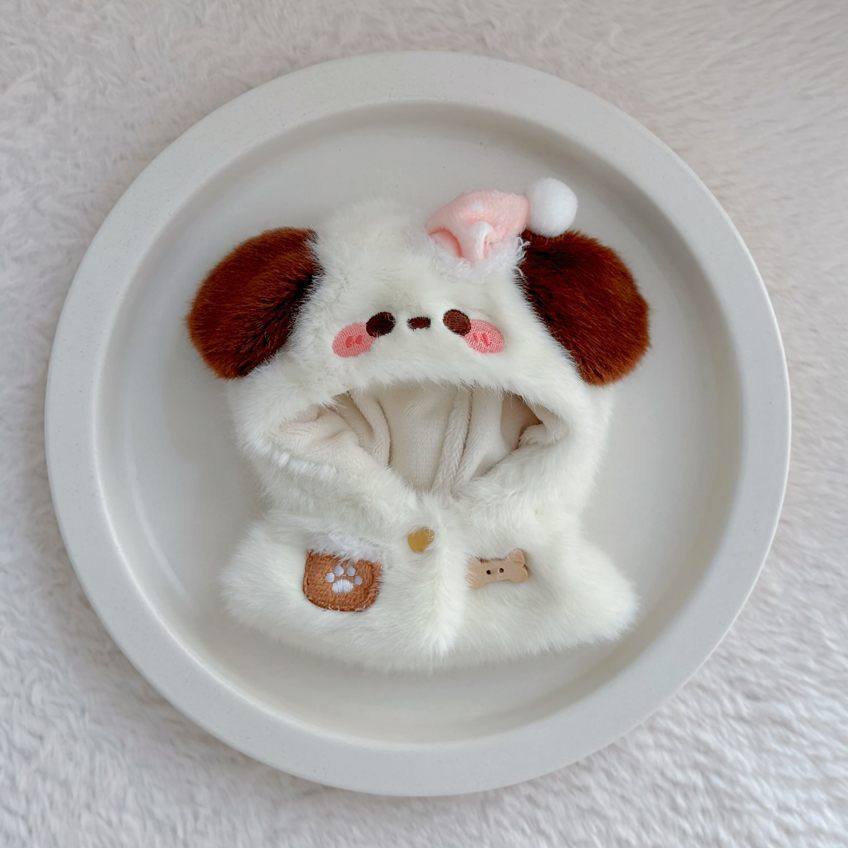 【10cm】 ぬいぐるみ服 もこもこ動物なりきりずきん