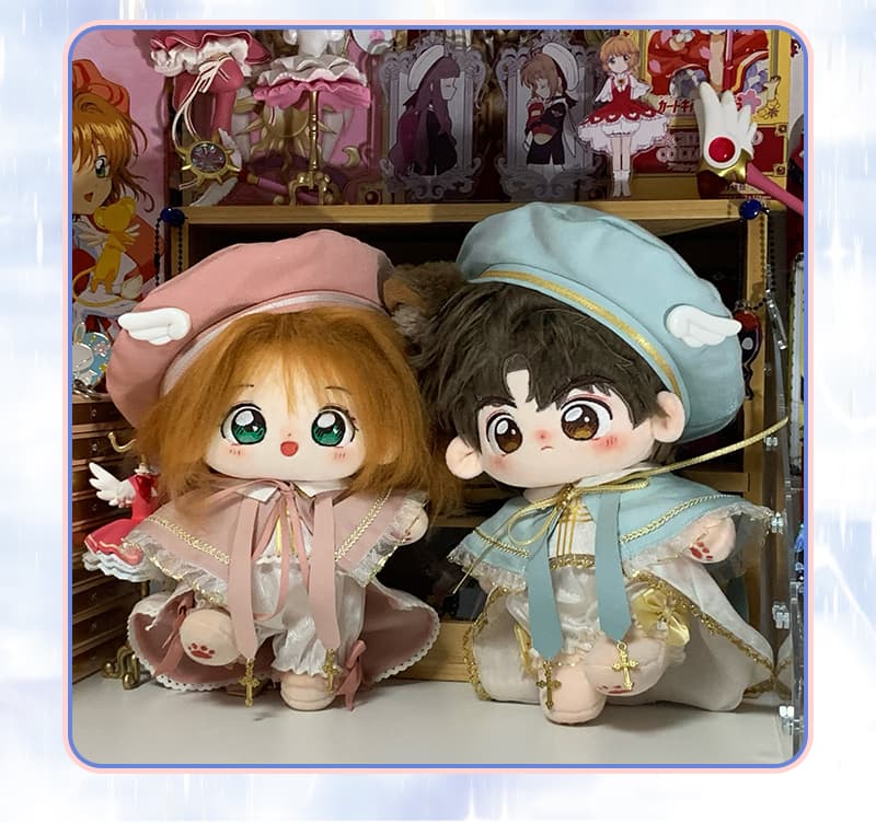 【20cm】 ぬいぐるみ服 天使の翼付きベレー帽セット