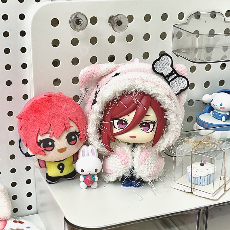 【10cm】 ぬいぐるみ服 ふわもこリボン付きねこ耳フード