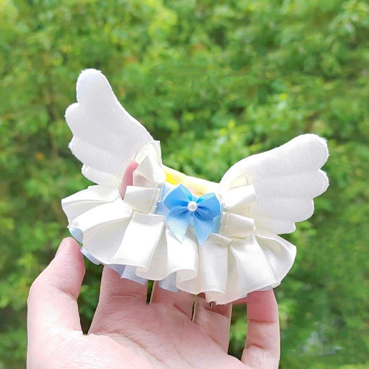 【10cm】 ぬいぐるみ服 ふんわりフリルの天使ドレス