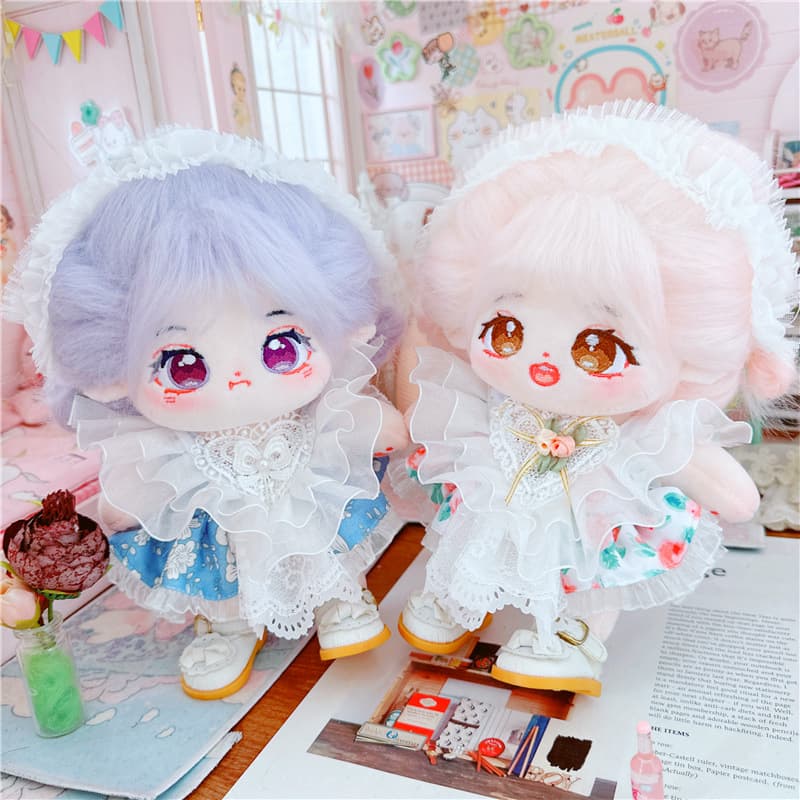 【20cm】ぬいぐるみ服 ふわふわ天使のフリル付ワンピース