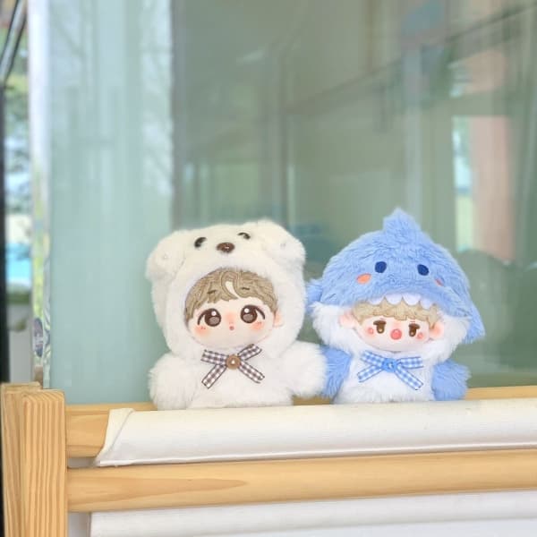 【10cm】ぬいぐるみ服 ふわふわ水族館ぐるみ ペンギン・サメ・しろくま