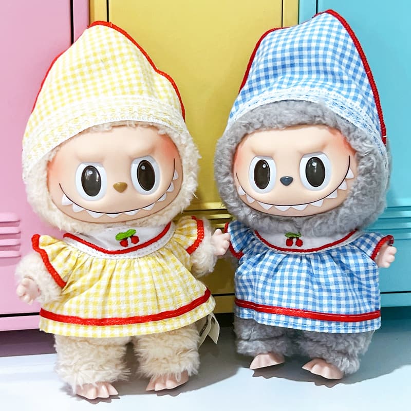 【15cm】ぬいぐるみ服 ギンガムチェックチロリアン