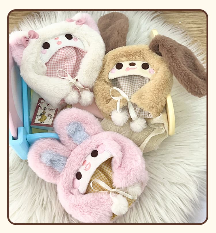 【10cm/20cm】ぬいぐるみ服 もこふわ動物ポンチョ
