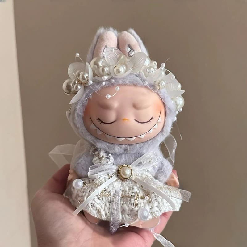 【15cm】ぬいぐるみ服 シルバーパールドレス