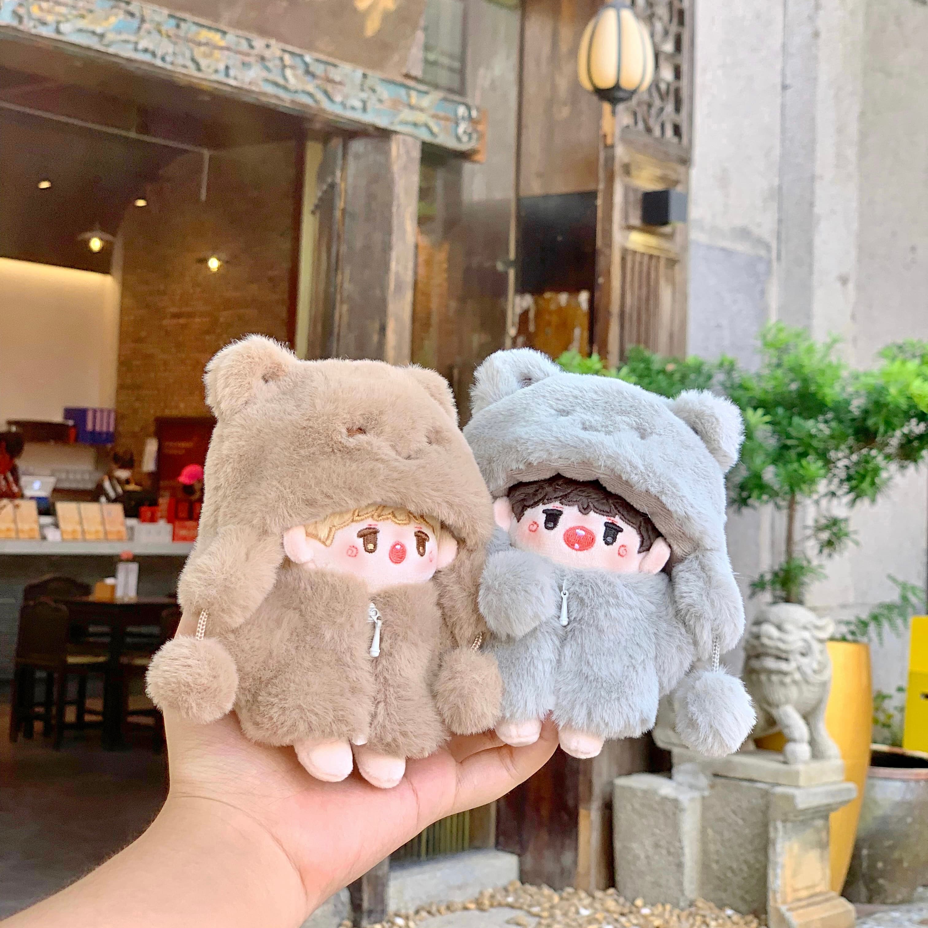 【10cm/15cm】 ぬいぐるみ服 もこもこクマさん着ぐるみコート
